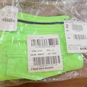 J Crew Crewcuts Boys Neon Green Boardshorts NWT Size 12